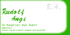 rudolf angi business card